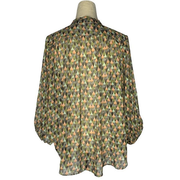 The Korner Geometric Patterned Blouse - Multicolor - Picture 2 of 6